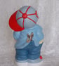 Ceramic Hand Painted Large School Boy Male Figurine Ornament Decoration. - Image 3