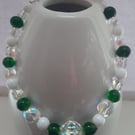 white and Green Crystals Bracelet