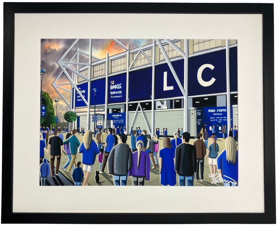 Leicester C. K Power Framed Football Stadium Art Print 20" x 16" Frame Size