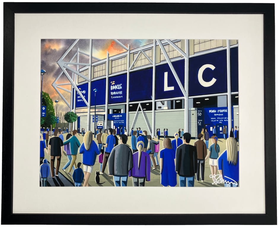 Leicester C. K Power Framed Football Stadium Art Print 20" x 16" Frame Size