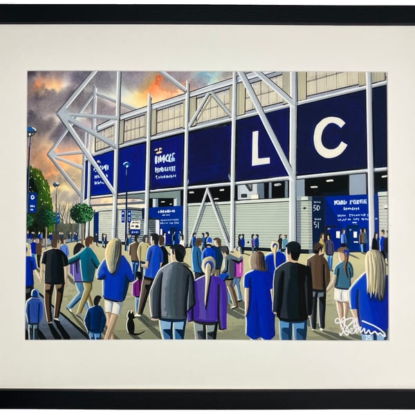 Leicester C. K Power Framed Football Stadium Art Print 20" x 16" Frame Size