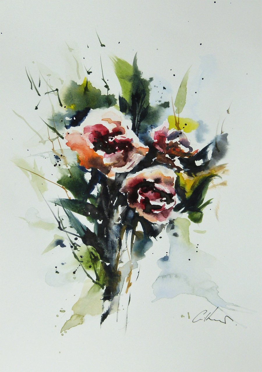 Flowers, Original Watercolour Painting.