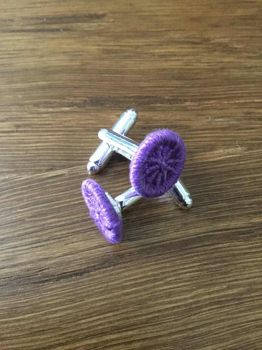 Dorset Button Cufflinks, Purple