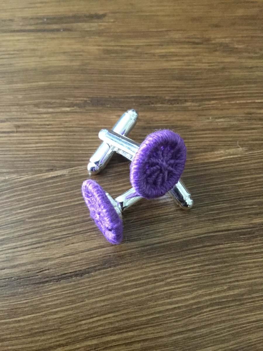 Dorset Button Cufflinks, Purple
