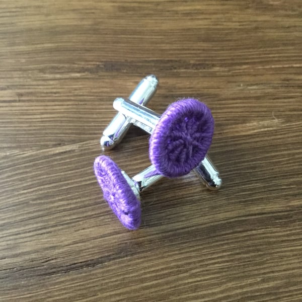 Dorset Button Cufflinks, Purple