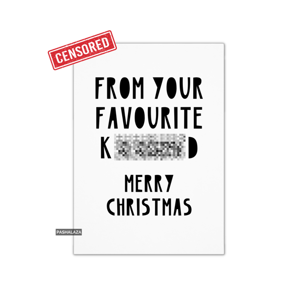 Funny Rude Joke Christmas Card - Novelty Banter Greeting Card 