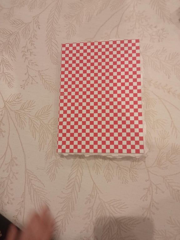 Handmade sketchbook A5 cotton rag watercolour paper red cover open spine 