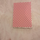 Handmade sketchbook A5 cotton rag watercolour paper red cover open spine 