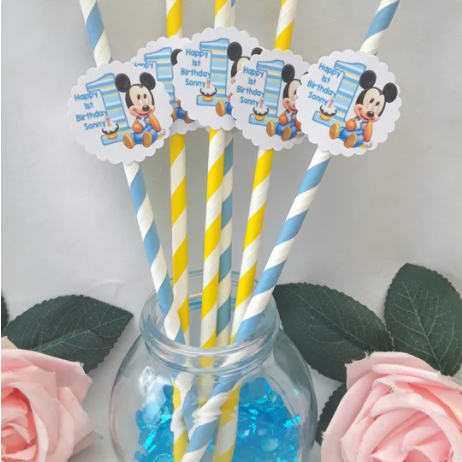 Baby Mickey Mouse Straws,Baby Mickey Party Straws,Baby Mickey Mouse Straws