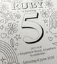 Personalised Kids Colouring Party Invitations (Digital File) - Image 2