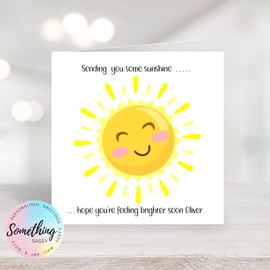 Personalised Sunshine Get Well Card