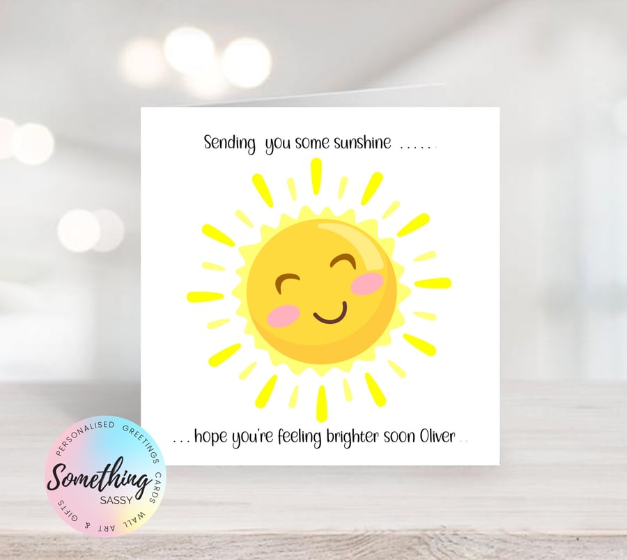 Personalised Sunshine Get Well Card