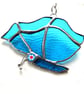 Butterfly Suncatcher Stained Glass Turquoise Closed Wing - Image 5
