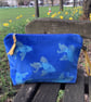 Royal Blue Koi Fish Velvet Makeup Bag - Image 1