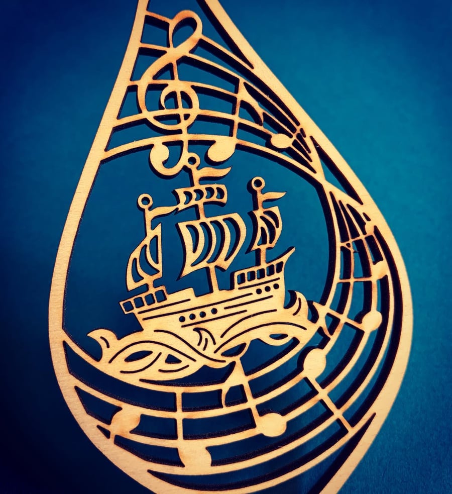 Christmas carol decoration - I Saw Three Ships