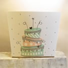 Wonky Birthday Cake Card – Die Cut Design with Sparkles
