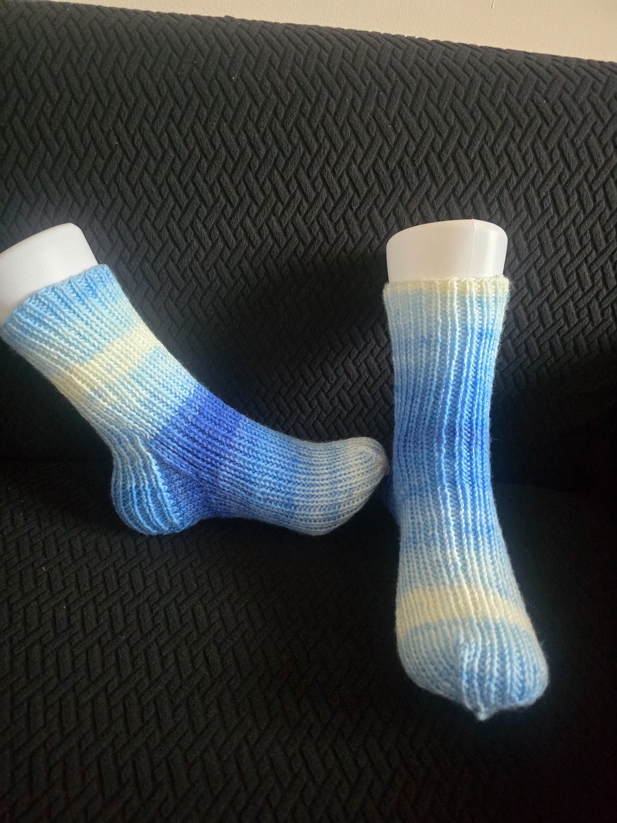 Hand knitted soft acrylic socks