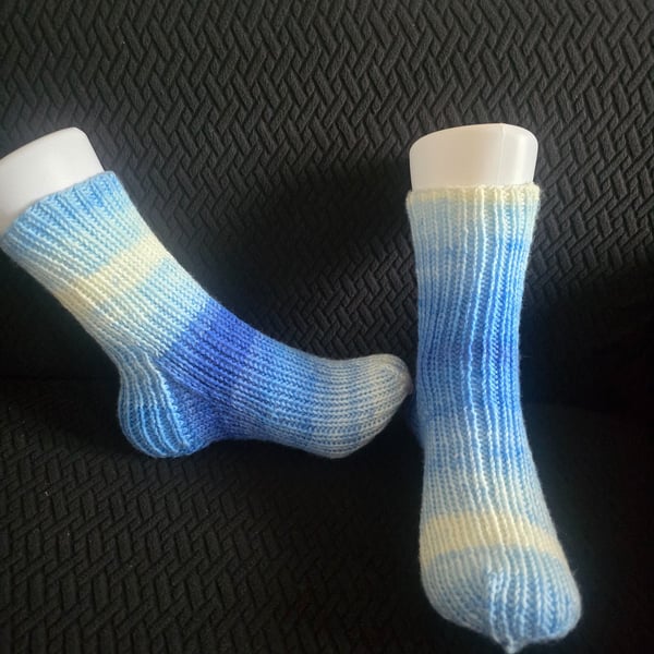 Hand knitted soft acrylic socks