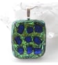 Luxury Fused Dichroic Glass Pendant P015 Silver plated chain - Image 2