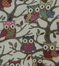 Tote Bag, Hand Bag, Shoulder bag ,Every day Bag in Cotton Fabric in a Owl Print - Image 3