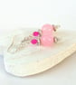 Pink gemstone and crystal earrings - Image 5