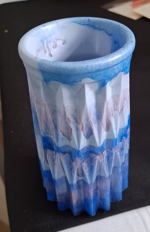 Handmade epoxy resin bud vase