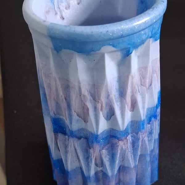 Handmade epoxy resin bud vase
