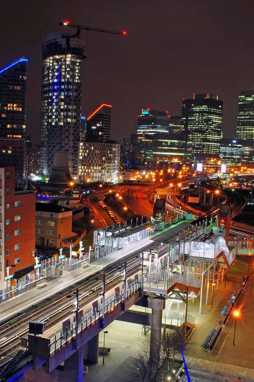 East India Dock Station Canary Wharf London 12"x18" Print