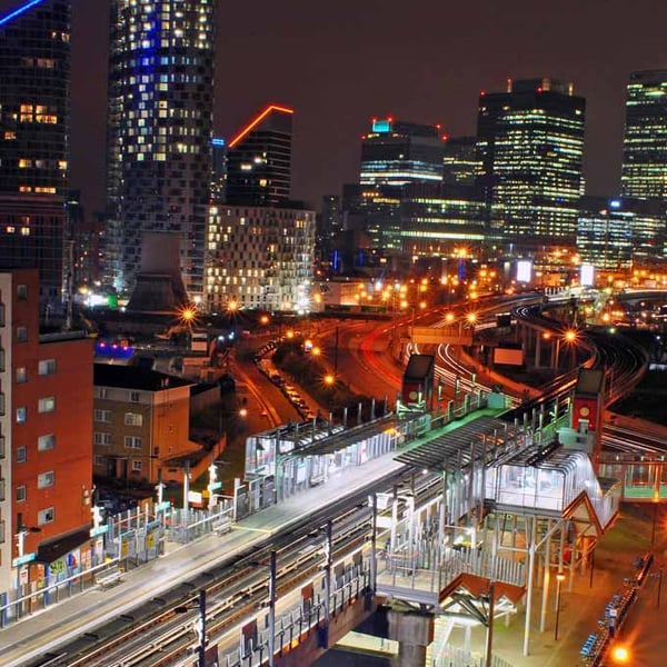 East India Dock Station Canary Wharf London 12"x18" Print