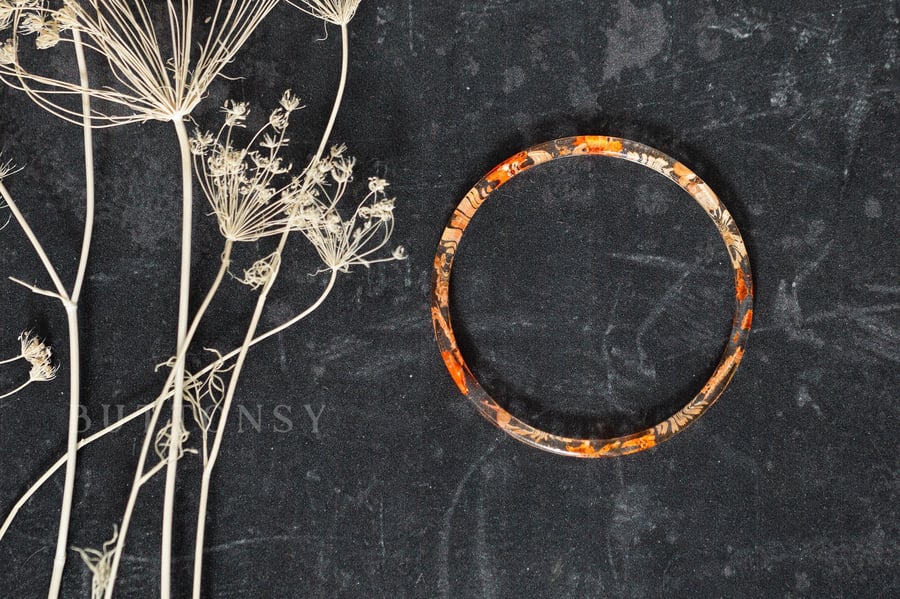 Flower Bangle Orange Stacking Bangle Resin Bangle Stacking Bangles Gifts for Her