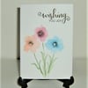 hand drawn and painted floral greetings card ( ref f 322)
