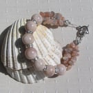 Peach Sunstone Gemstone Beaded Chakra Bracelet "Sun Dew"
