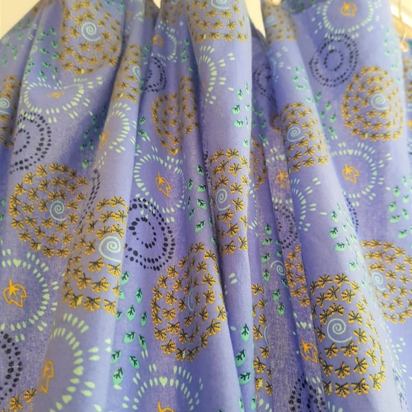 Blue Dandelion Fireworks Organic Cotton Shower Curtain, washable