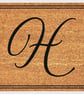 H Letter Door Mat - Monogram Letter H Welcome Mat - 3 Sizes
