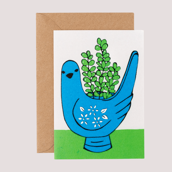 Succulent Card, Plant Card, New Home Card, Art Card