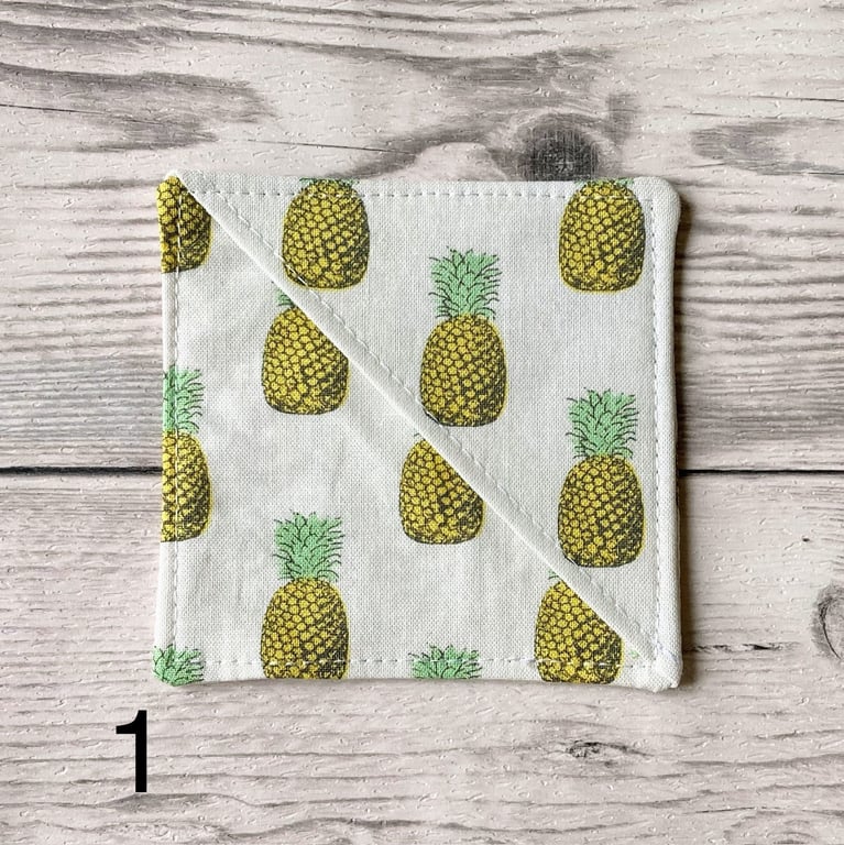Corner bookmark. Pineapple fruit themed cotton fabric. Book lovers gift.