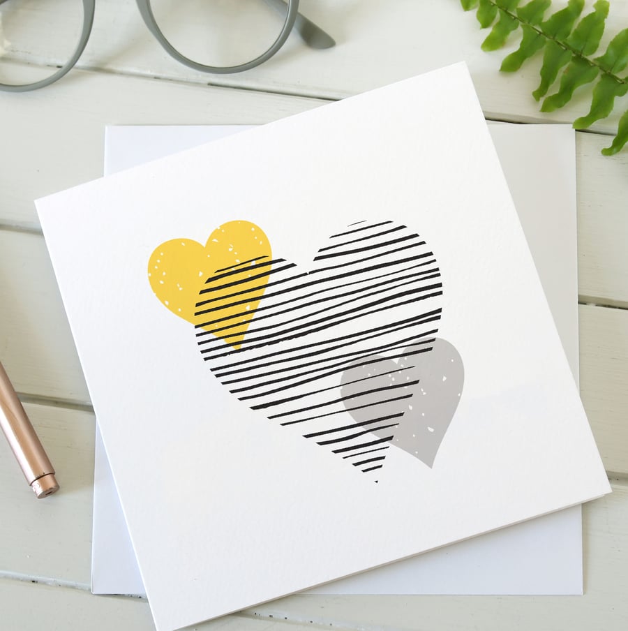 Scandi Love Hearts Card