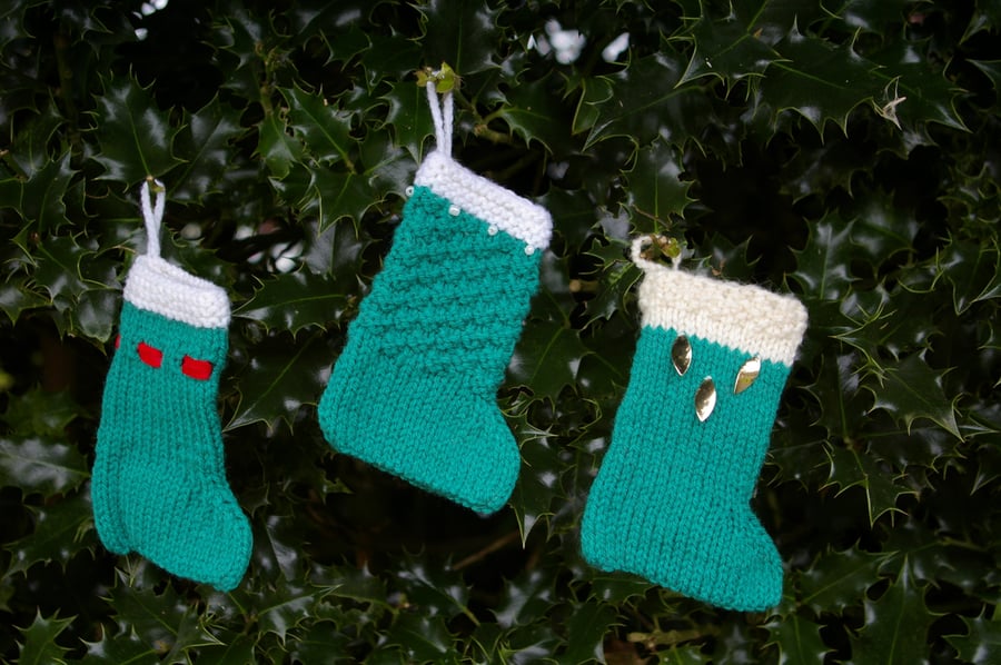 Christmas Stocking Decorations Set of three