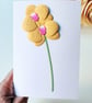 Yellow Orchids - Flower Shop Moments, Blank Handmade Floral Card 