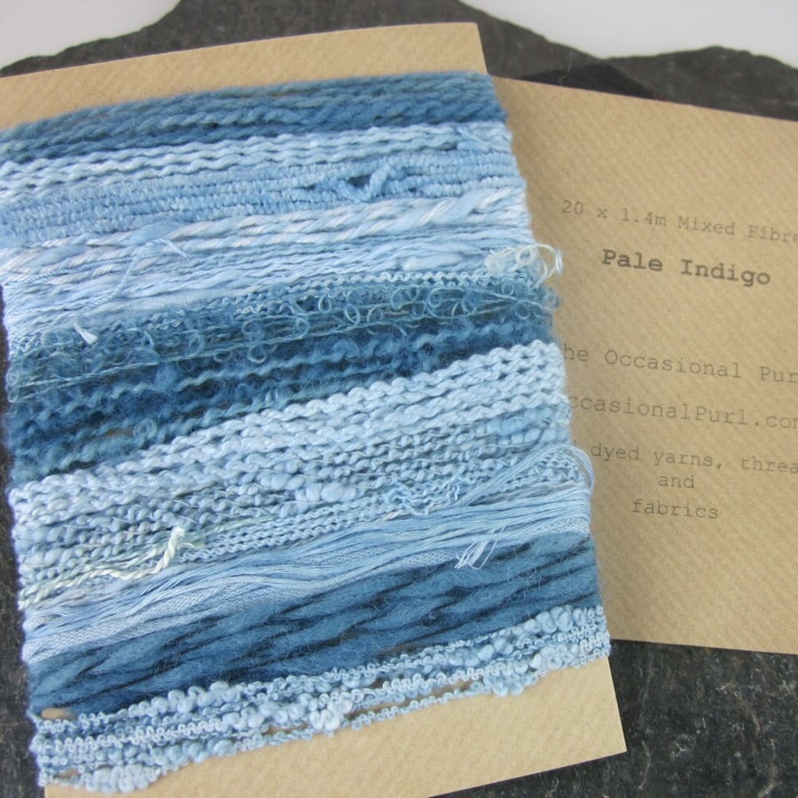Large Indigo Natural Dye Light Blue Textured Thread Pack