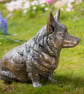 Foundry Bronze Sitting Corgi Statue Large Bronze Garden Sculpture - Image 7