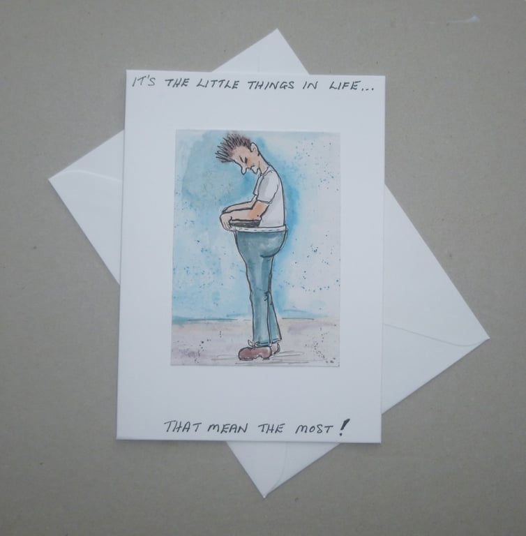 hand painted and drawn original art cartoon greetings card ( ref FA77 K7 )