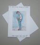 hand painted and drawn original art cartoon greetings card ( ref FA77 K7 ) - Image 1