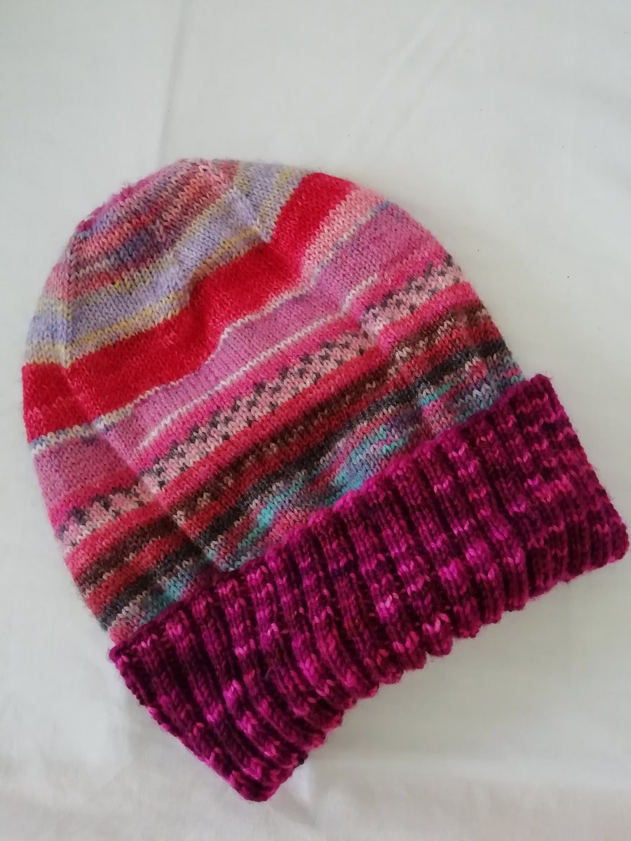 Hand knitted hat - MULTICOLOURED