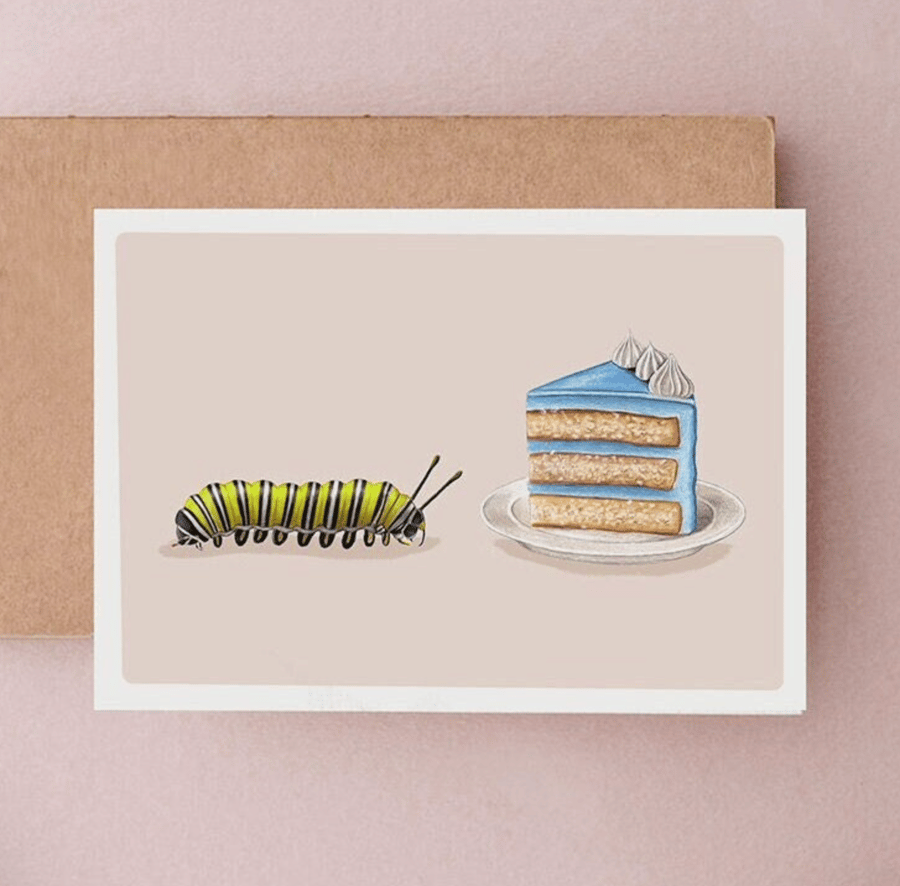 Caterpillar Cake Birthday Card - Birthday Card, Funny Birthday Card, Colin Card