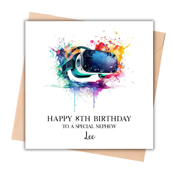VR Headset Happy Birthday Card