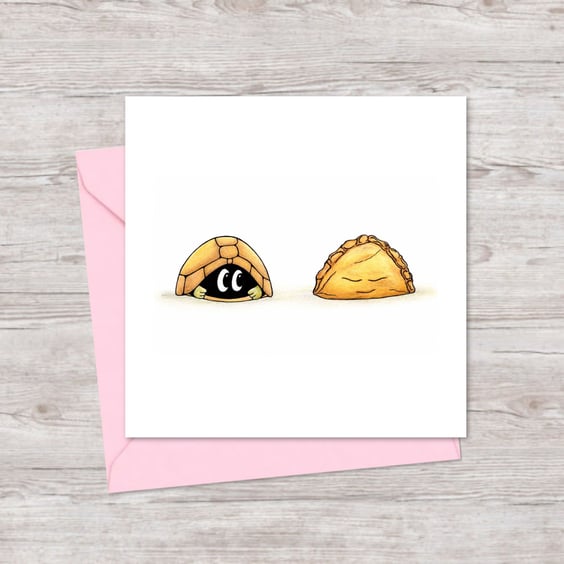 Funny Tortoise Greeting Card: Pasty Pal Pencil Illustration (227)