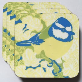 Blue Tit Coasters - Pk of 4