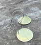  Hammered Brass Circle Dangle Earrings  - Image 2