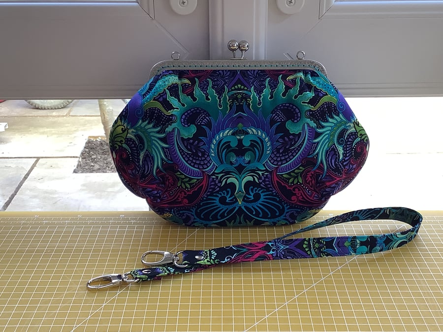 Custom geometric turquoise bag for Caz